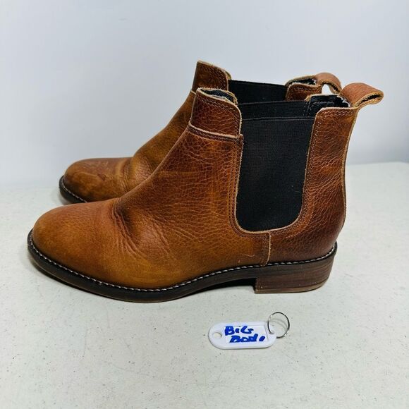 Bullboxer Chelsea Boots Womens Emma Black Leather Lug Sole Ankle Pull On 6M - Picture 1 of 6